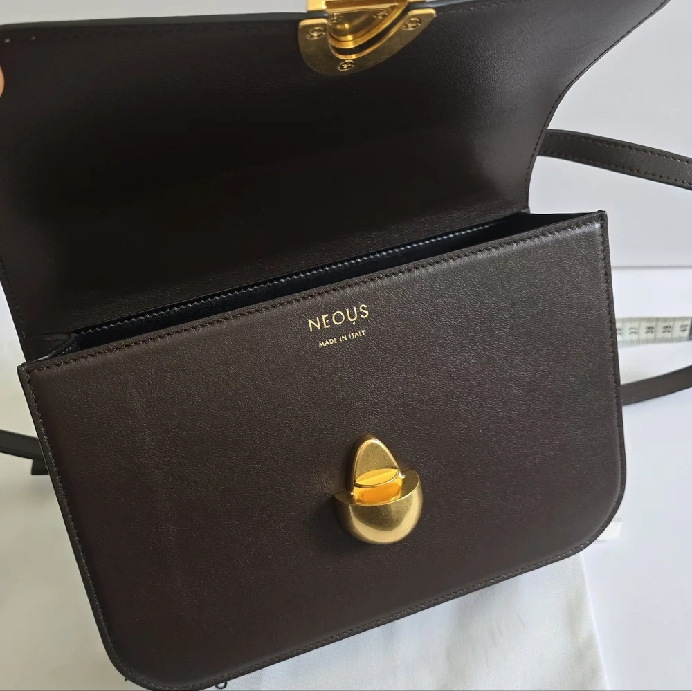 Neous Phoenix Leather Shoulder Bag Dark Chocolate - Picture 9 of 15